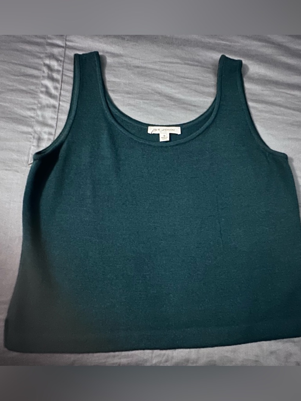 St. John Green Knit Shell/Tank Size Medium